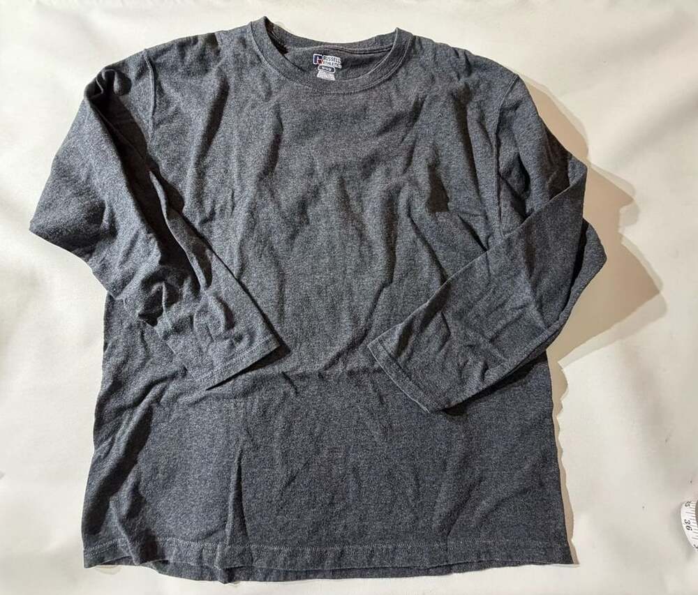 Russell Athletic Charcoal Grey Long Sleeve Shirt Mens Medium